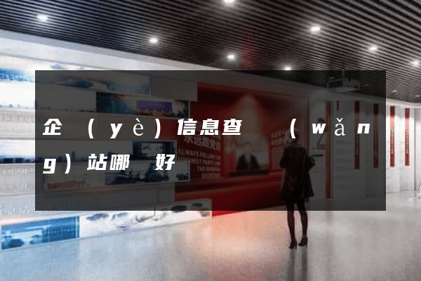 企業(yè)信息查詢網(wǎng)站哪個好
