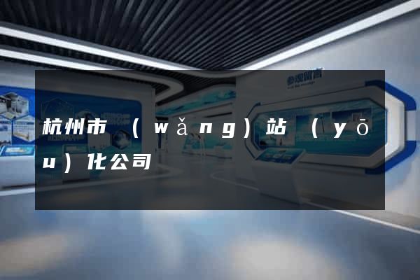 杭州市網(wǎng)站優(yōu)化公司
