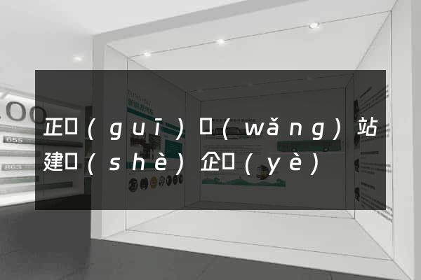 正規(guī)網(wǎng)站建設(shè)企業(yè)