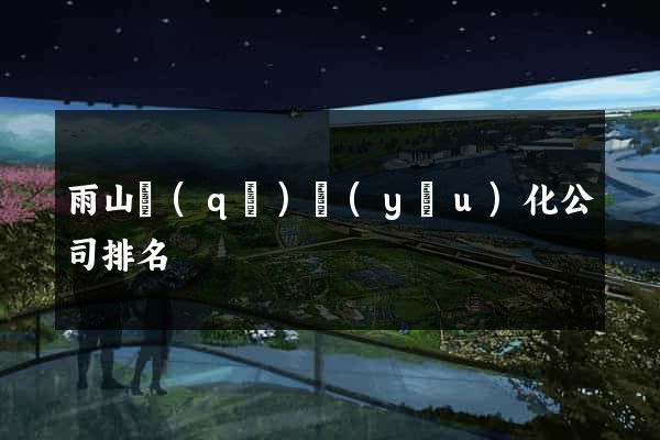 雨山區(qū)優(yōu)化公司排名