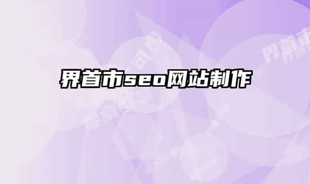 界首市seo網(wǎng)站制作